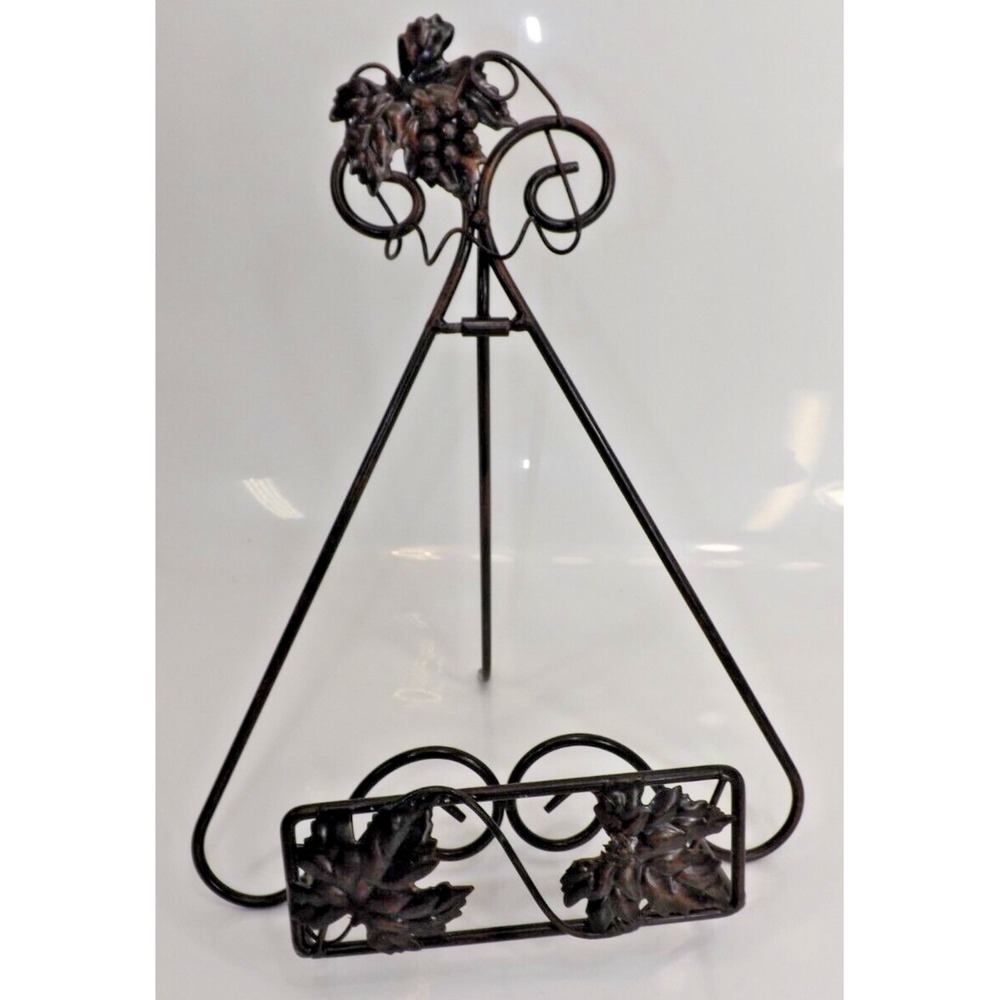 Black Metal Scroll & Grapevines Display Rack Easel Cookbook stand